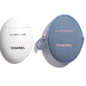 CHANEL La Crème Main with Blue and Pink Pouch